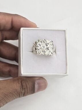 925 Sterling Silver Nugget Ring For Men